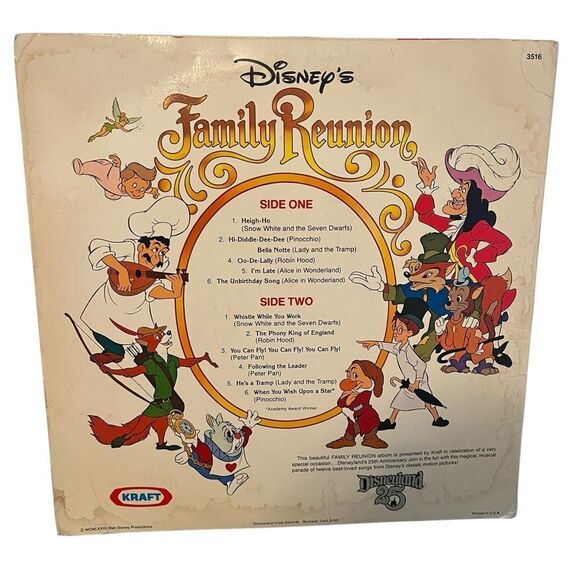 VINTAGE DISNEYS FAMILY REUNION LP 12” SOUNDTRACK W SING ALONG BOOK VINYL RECORD - Picture 4 of 7